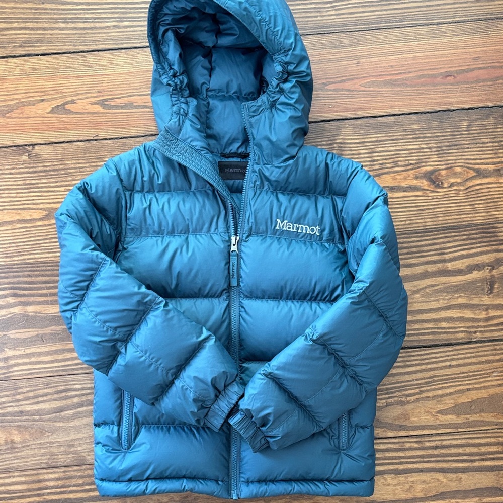 Marmot Teal Hooded Puffer Jacket